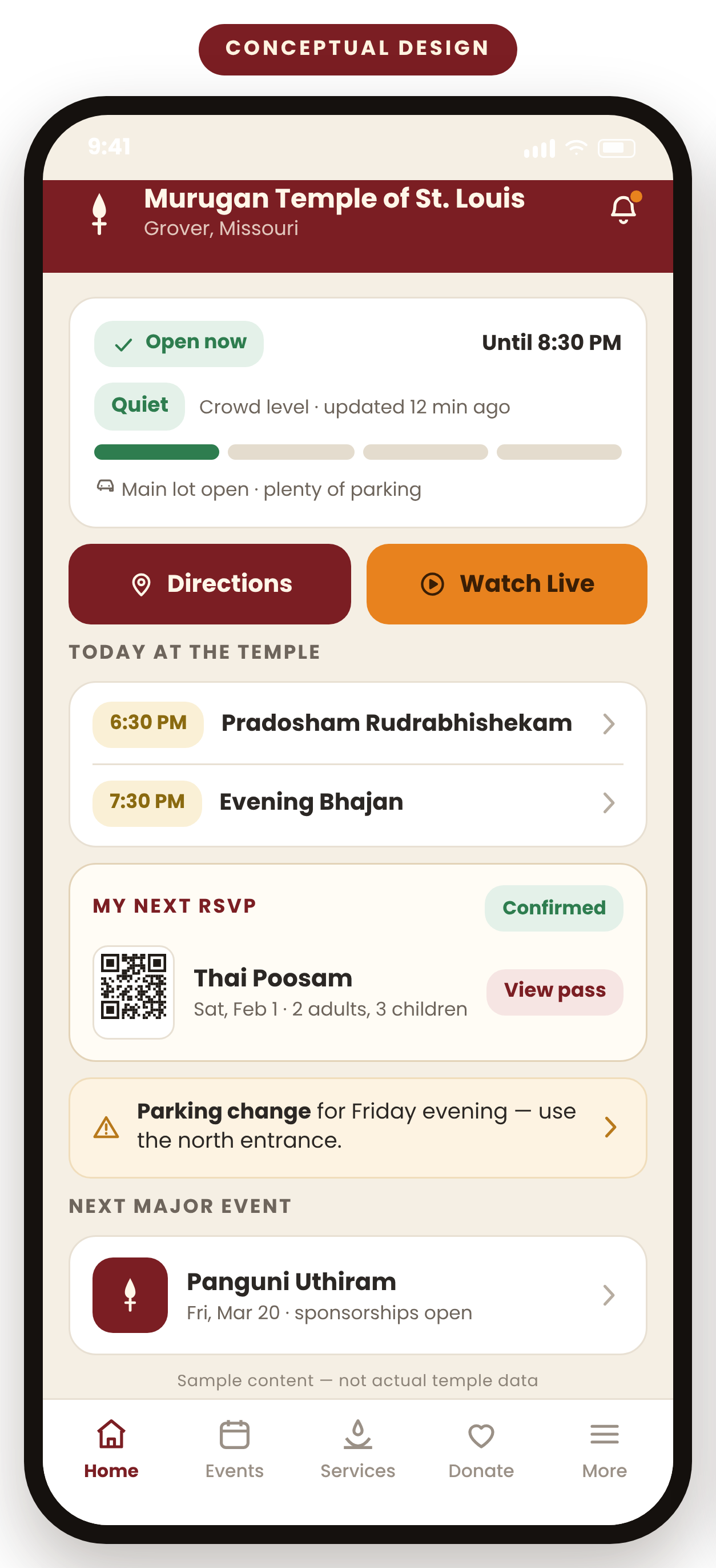 Home dashboard
