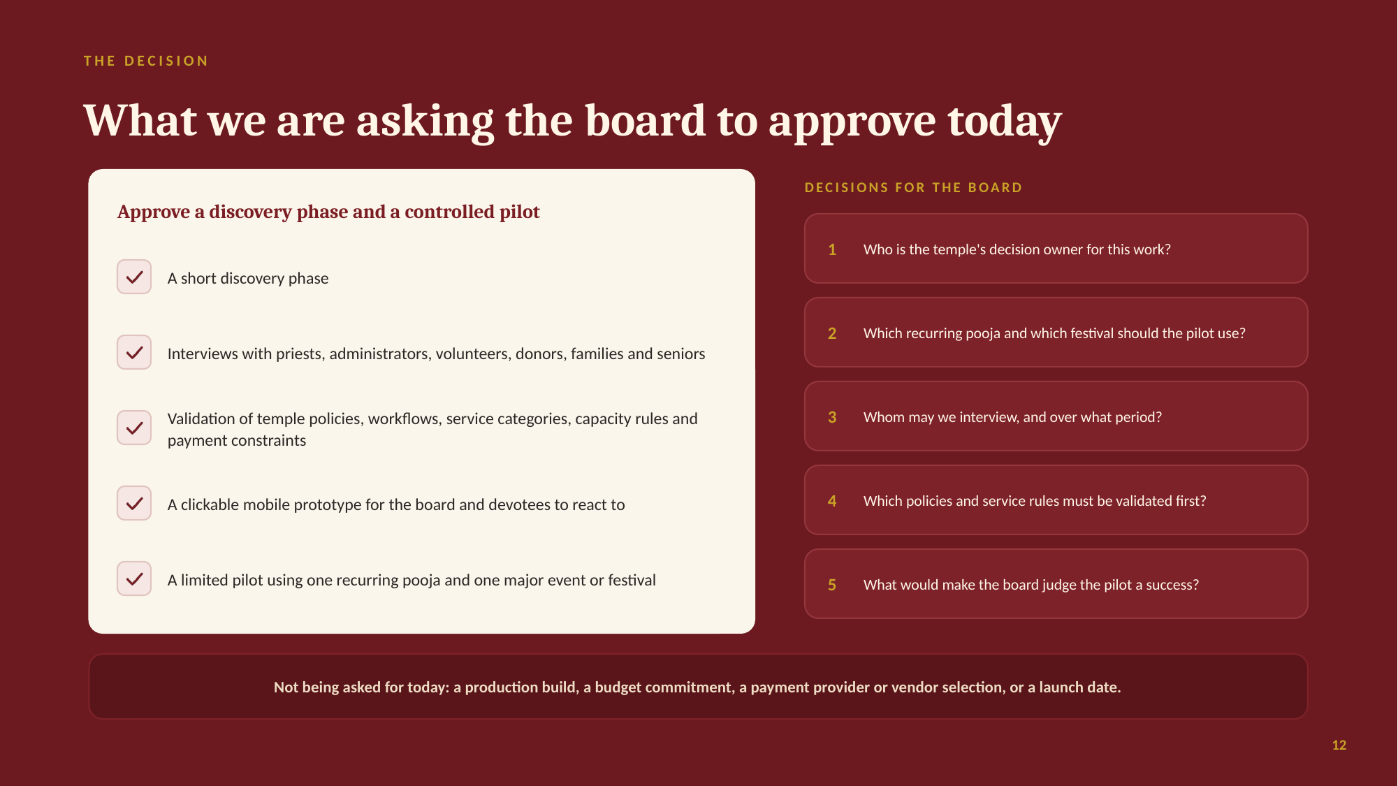 Decision and Next Steps